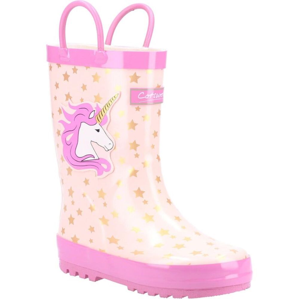 Cotswold Childrens/Kids Puddle Unicorn Galoshes / Pink